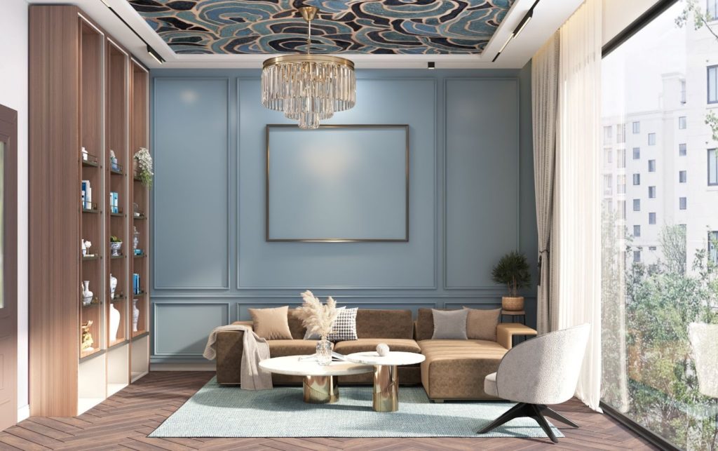 blue colour interior design