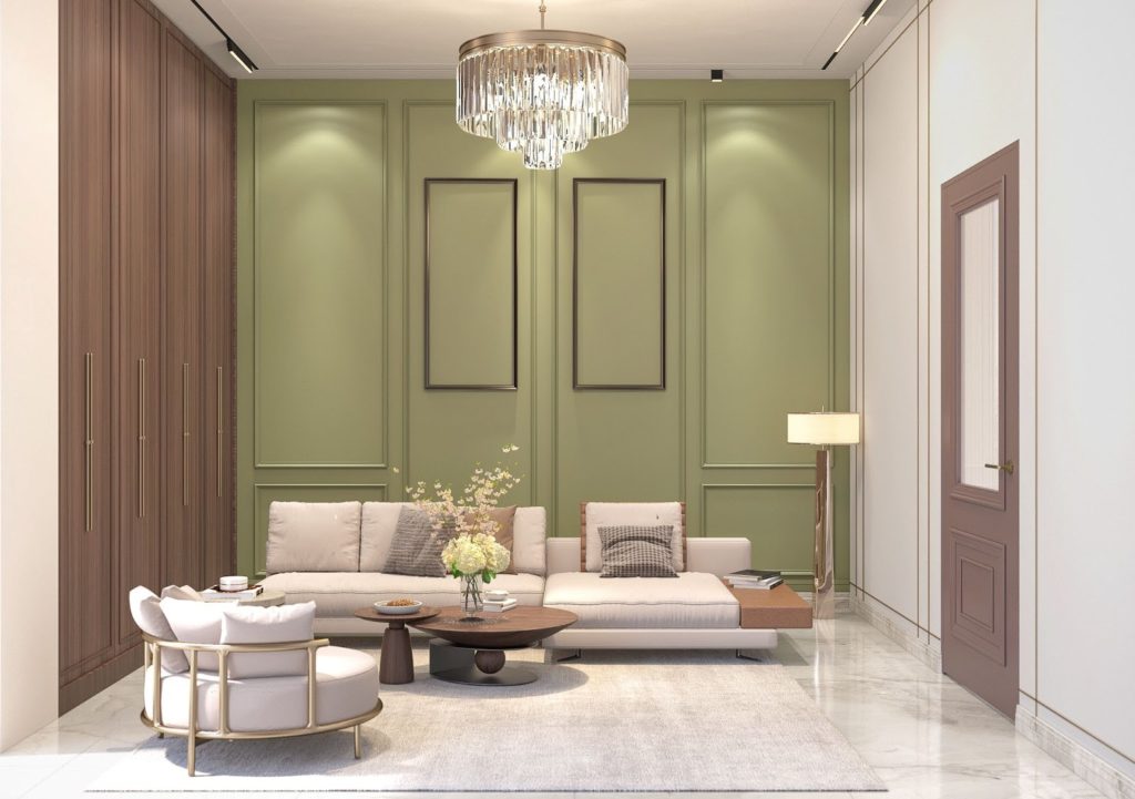 green colour room design