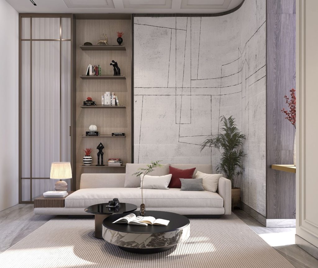 Neutral colours like beige, grey, white,